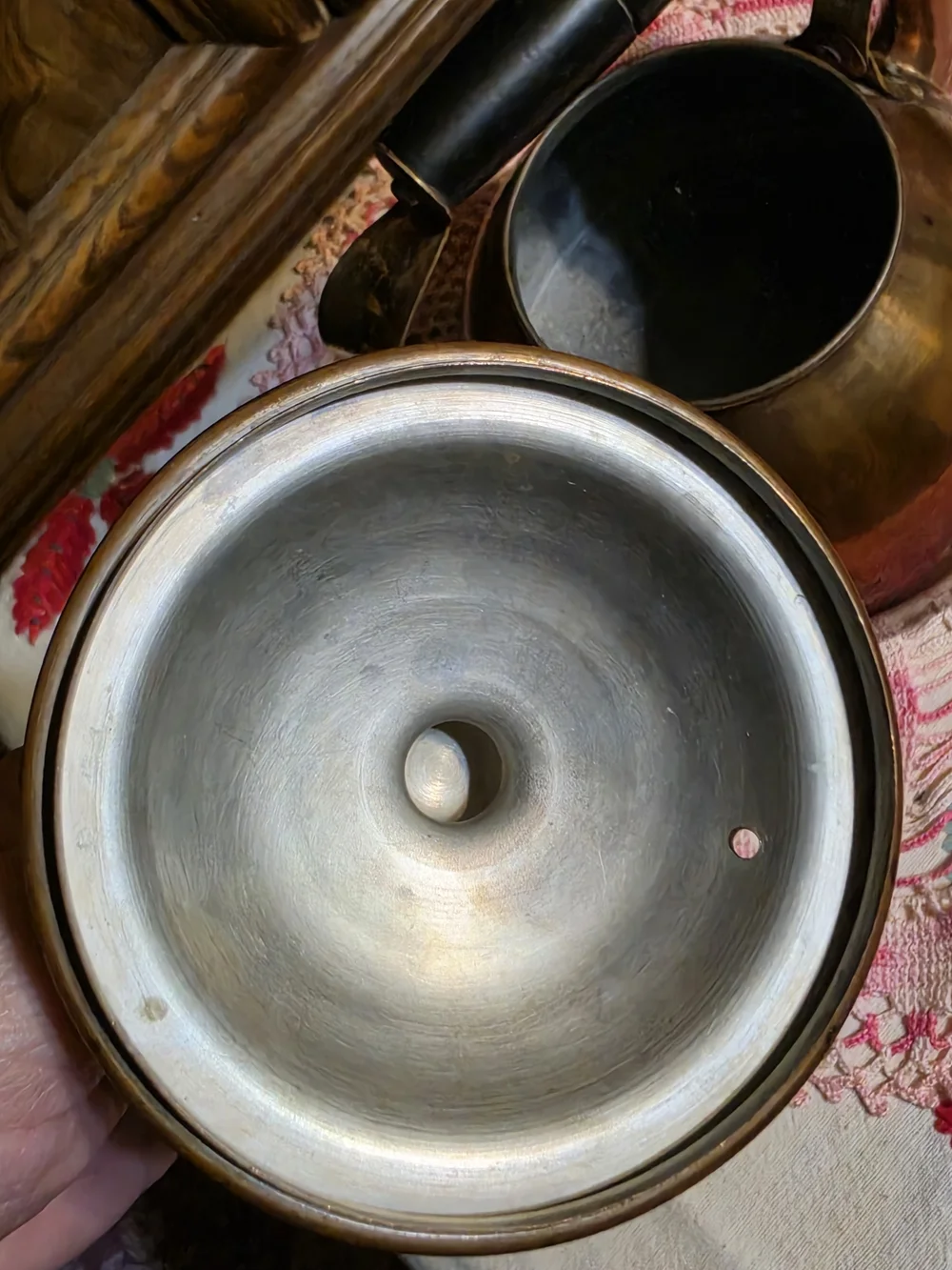 Copper-Finish Stovetop Teakettle with Black Handle
